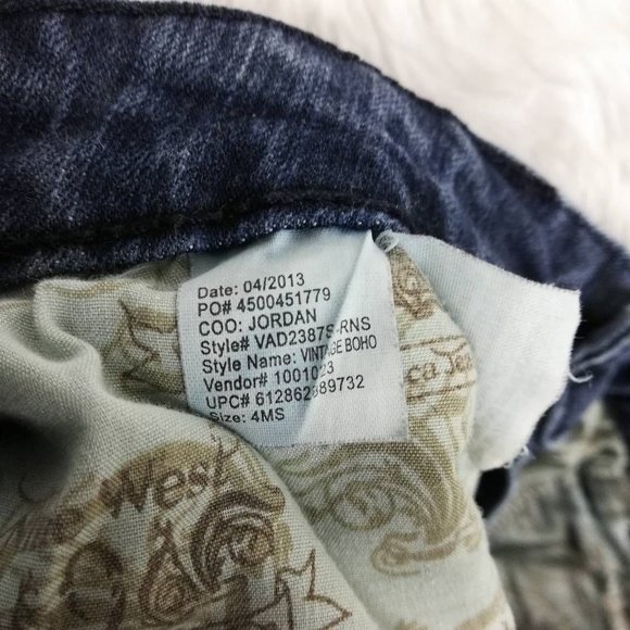 Nine West Womens Jeans Vintage Boho Boot Cut Blue Pockets Dark Wash Mid Rise 4 - Picture 10 of 10